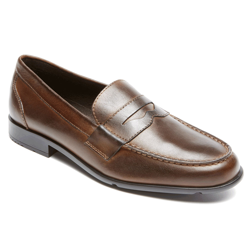 Rockport Loafers For Mens Dark Brown - Classic Penny - OA3287146